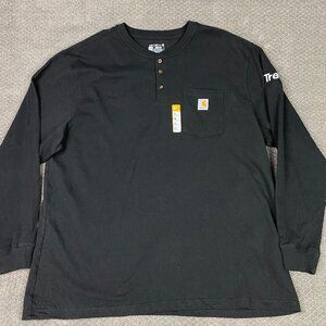 Carhartt Shirt Men's 2XL Black Pocket Long Sleeve T Shirt Loose Fit K128 BLK NWT